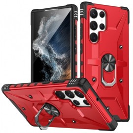 Coverup Heavy Duty Ring Kickstand Back Cover - Samsung Galaxy S23 Ultra Hoesje - Rood