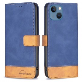 BINFEN Color Book Case - iPhone 13 Mini Hoesje - Blauw