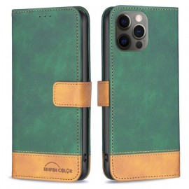 BINFEN Color Book Case - iPhone 12 / 12 Pro Hoesje - Groen