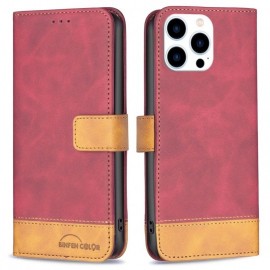 BINFEN Color Book Case - iPhone 14 Pro Hoesje - Rood