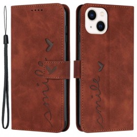 Coverup Smile Book Case - iPhone 13 Hoesje - Bruin