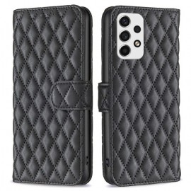 BINFEN Rhombus Book Case - Samsung Galaxy A53 Hoesje - Zwart