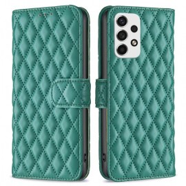 BINFEN Rhombus Book Case - Samsung Galaxy A53 Hoesje - Groen