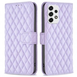 BINFEN Rhombus Book Case - Samsung Galaxy A53 Hoesje - Lila