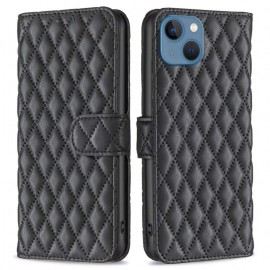 BINFEN Rhombus Book Case - iPhone 13 Hoesje - Zwart