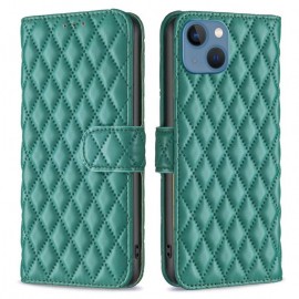 BINFEN Rhombus Book Case - iPhone 13 Hoesje - Groen
