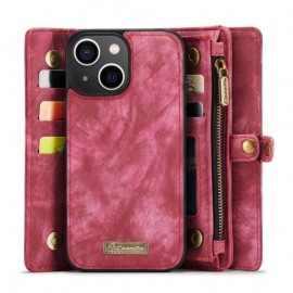 CaseMe 008 2-in-1 Book Case & Back Cover met Portemonnee - iPhone 13 Hoesje - Roze