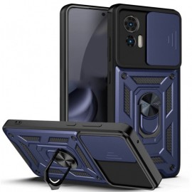 Coverup Armor Ring Kickstand Back Cover met Camera Shield - Motorola Edge 30 Neo Hoesje - Blauw