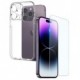 NORTHJO 2-in-1 CombiDeal - Transparant TPU Hoesje met Glazen Screen Protector - iPhone 14 Pro