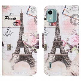 Coverup Book Case - Nokia C12 Hoesje - Eiffeltoren