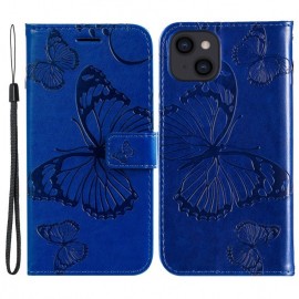 Coverup Vlinders Book Case - iPhone 15 Hoesje - Blauw