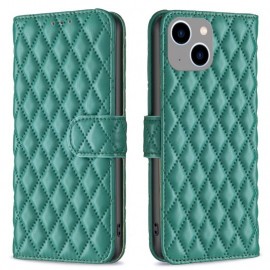BINFEN Rhombus Book Case - iPhone 15 Hoesje - Groen