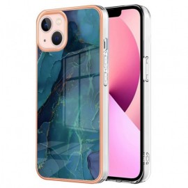 Coverup Marble Design TPU Back Cover - iPhone 15 Hoesje - Metallic Blue