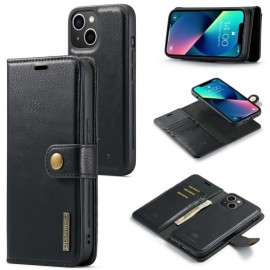 DG.MING 2-in-1 Book Case & Back Cover - iPhone 15 Hoesje - Zwart