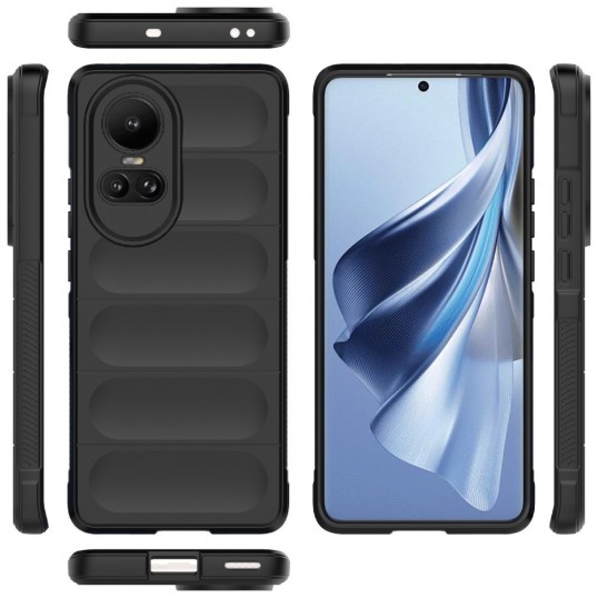Coverup Hands-On Rugged Back Cover - OPPO Reno10 / Reno10 Pro Hoesje - Zwart