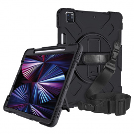 Heavy Duty Case met Schouderstrap - iPad Pro 11 Hoesje - Zwart