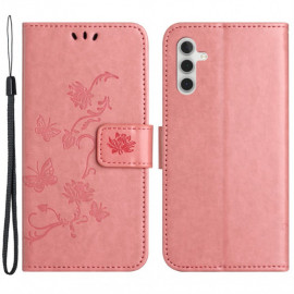 Coverup Bloemen & Vlinders Book Case - Samsung Galaxy A05s Hoesje - Pink