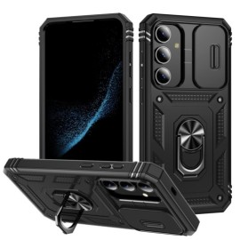 Coverup Ring Kickstand Back Cover met Camera Shield - Samsung Galaxy S24 Plus Hoesje - Zwart