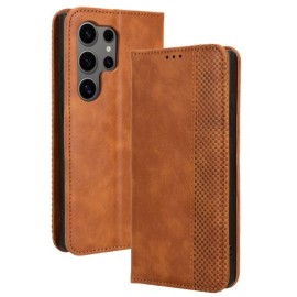 Coverup Vintage Style Book Case - Samsung Galaxy S24 Ultra Hoesje - Bruin
