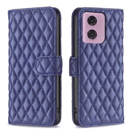 BINFEN Rhombus Book Case - Motorola Moto G04(s) / G24 / E14 Hoesje - Blauw