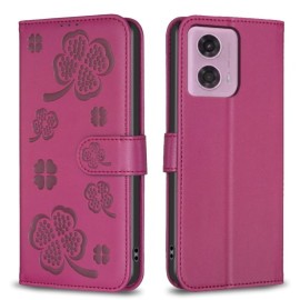 Coverup Klavertje Book Case - Motorola Moto G04(s) / G24 / E14 Hoesje - Roze