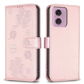 Coverup Klavertje Book Case - Motorola Moto G04(s) / G24 / E14 Hoesje - Rose Gold