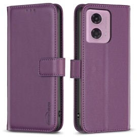 BINFEN Book Case - Motorola Moto G04(s) / G24 / E14 Hoesje - Paars