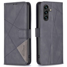 BINFEN Geometric Book Case - Samsung Galaxy A05s Hoesje - Zwart
