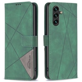 BINFEN Geometric Book Case - Samsung Galaxy A05s Hoesje - Groen