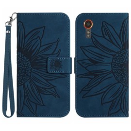 Coverup Zonnebloem Book Case met Koord - Samsung Galaxy Xcover 7 Hoesje - Blauw