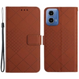 Coverup Rhombus Book Case - Motorola Moto G04(s) / G24 (Power) / E14 Hoesje - Bruin