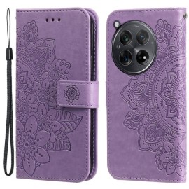 Coverup Mandala Bloemen Book Case - OnePlus 12R Hoesje - Paars