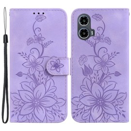 Coverup Bloemen Book Case - Motorola Moto G04(s) / G24 (Power) / E14 Hoesje - Lila
