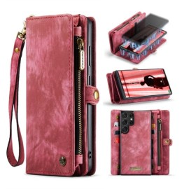CaseMe 008 2-in-1 Book Case & Back Cover met Portemonnee - Samsung Galaxy S23 Ultra Hoesje - Roze