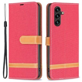 Coverup Denim Book Case - Samsung Galaxy A55 Hoesje - Rood