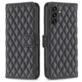 BINFEN Rhombus Book Case - Samsung Galaxy A55 Hoesje - Zwart