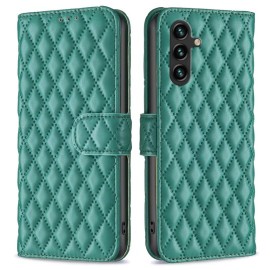 BINFEN Rhombus Book Case - Samsung Galaxy A55 Hoesje - Groen