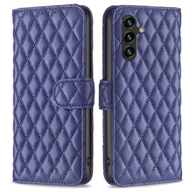 BINFEN Rhombus Book Case - Samsung Galaxy A55 Hoesje - Blauw