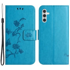 Coverup Bloemen & Vlinders Book Case - Samsung Galaxy A55 Hoesje - Blauw