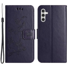 Coverup Bloemen & Vlinders Book Case - Samsung Galaxy A55 Hoesje - Lila