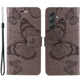 Coverup Vlinders Book Case - Samsung Galaxy A55 Hoesje - Taupe Grijs