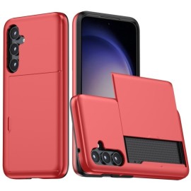 Coverup Hybrid Card Slider Back Cover - Samsung Galaxy A55 Hoesje - Rood