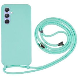Coverup Colour TPU Back Cover met Koord - Samsung Galaxy A55 Hoesje - Cyan