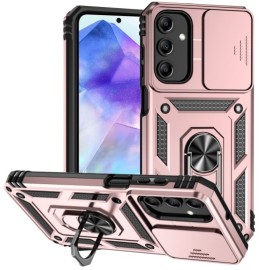 Coverup Armor Ring Kickstand Back Cover met Camera Shield - Samsung Galaxy A55 Hoesje - Rose Gold