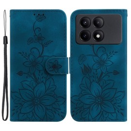Coverup Bloemen Book Case - Xiaomi Poco X6 Pro 5G Hoesje - Blauw