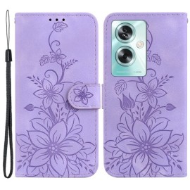 Coverup Bloemen Book Case - OPPO A79 5G Hoesje - Paars
