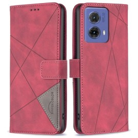 BINFEN Geometric Book Case - Motorola Moto G85 Hoesje - Rood