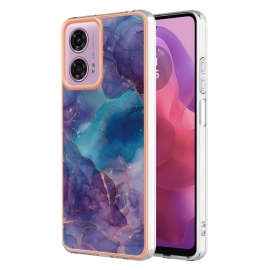 Coverup Marble Design TPU Back Cover - Motorola Moto G04(s) / G24 / E14 Hoesje - Donkerblauw