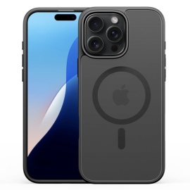 Dux Ducis Yind Series - Back Cover Mat Transparant - MagSafe Compatible - iPhone 16 Pro Hoesje - Zwart