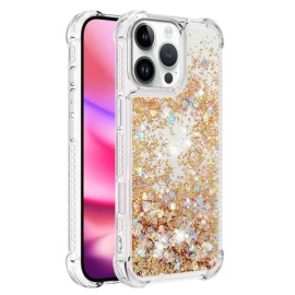Coverup Liquid Glitter Back Cover - iPhone 16 Pro Max Hoesje - Goud
